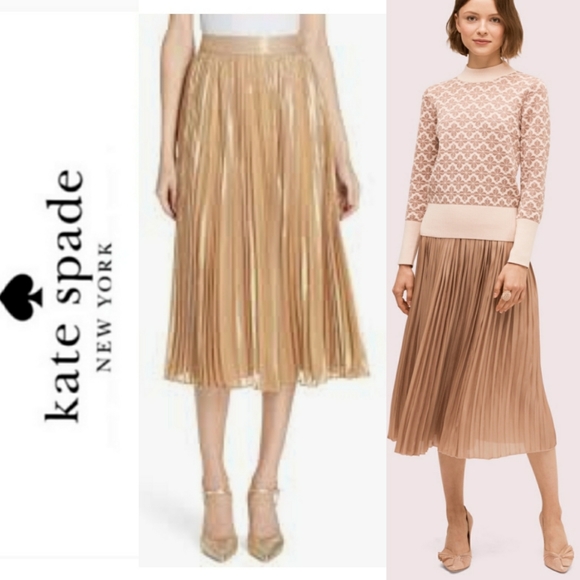 kate spade Dresses & Skirts - Today's sale‼️ Kate Spade Gold Metallic pleated